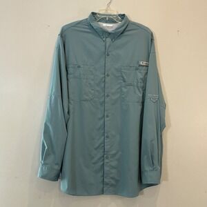 Columbia PFG Fishing Shirt Mens 3XL Blue Long Sleeve Tamiami II Omni-Shade